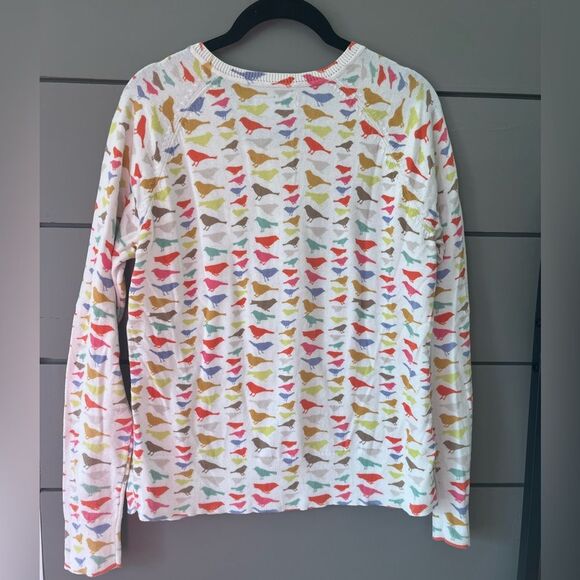 G.H. Bass Cardigan-Cotton Colorful Birds-Pearlized Buttons- Women's M - Picture 4 of 6